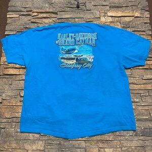 Harley Davidson Shirt Men 3XL Blue Grand Cayman Stingray City Graphic Motorcycle